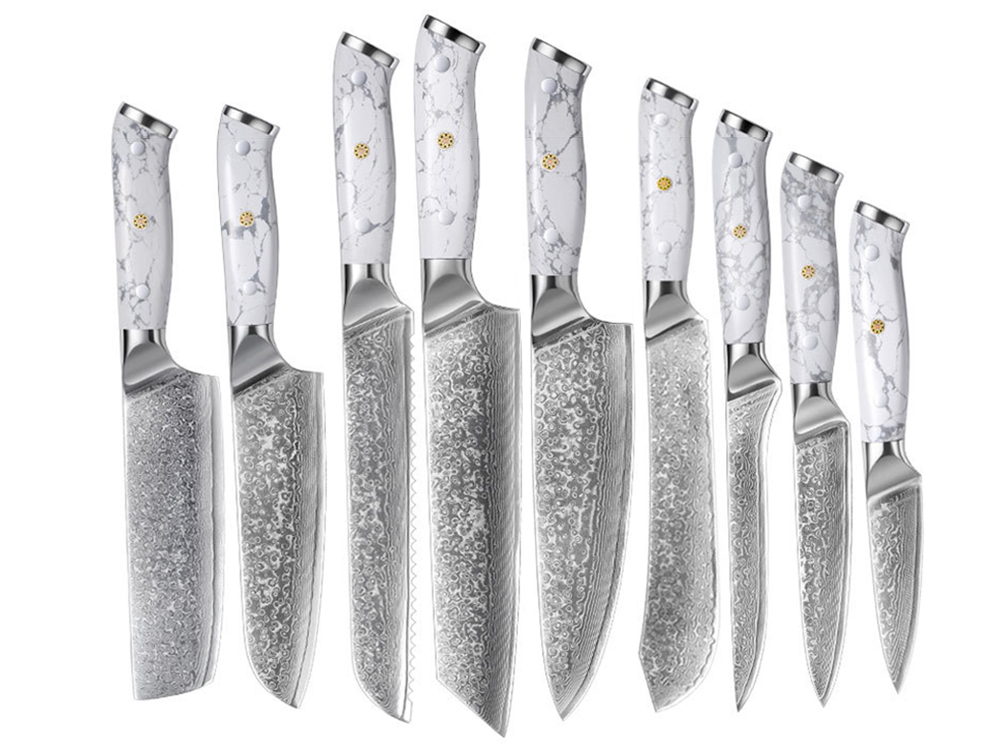 67 layers damascus kitchen knife set