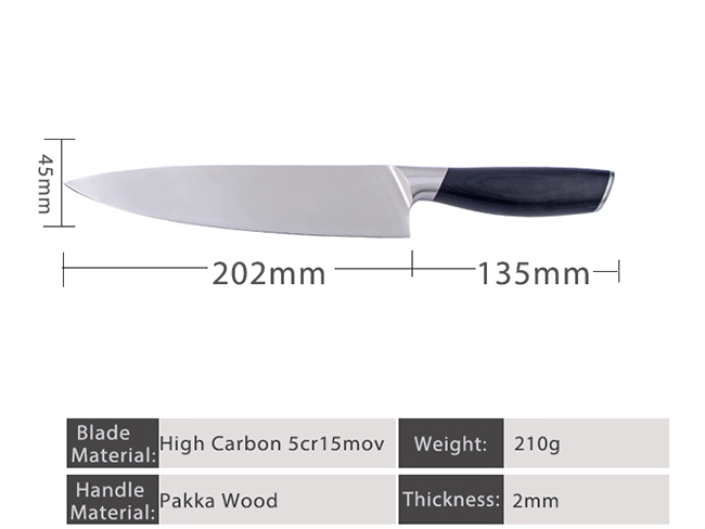 chef knives with pakkawood handle