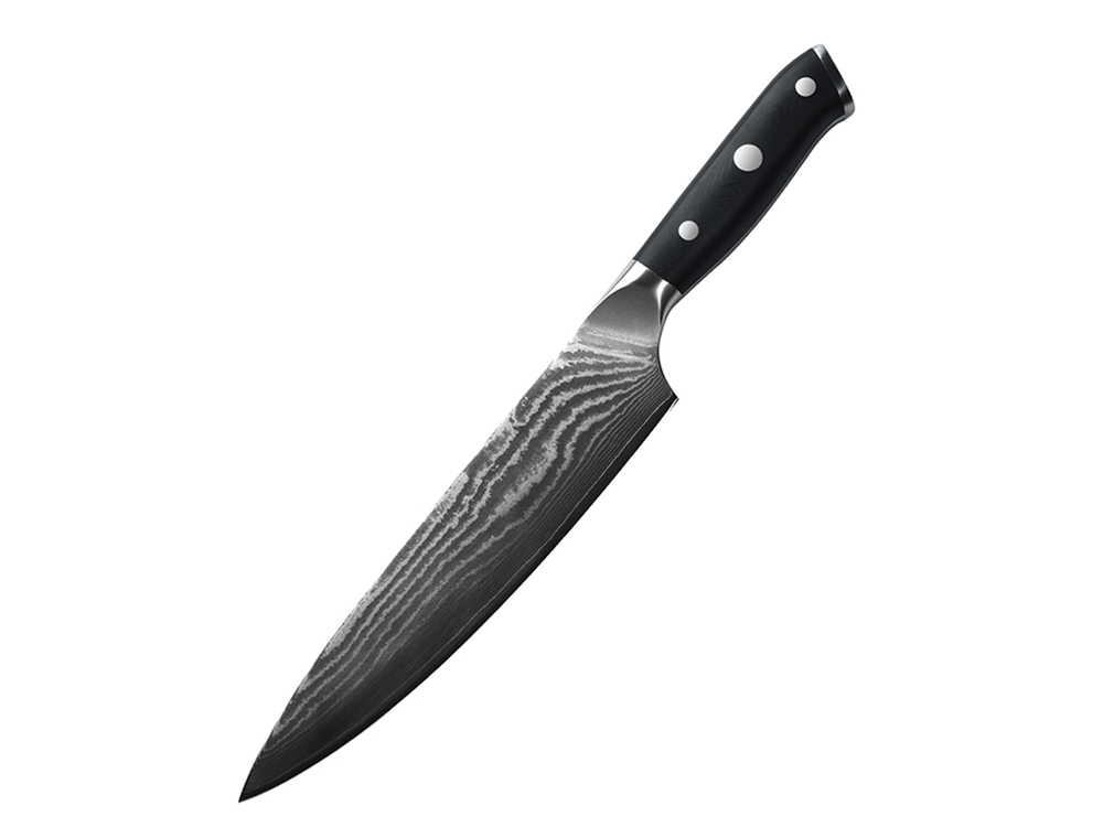 Damascus Chef Knife With G10 Handle