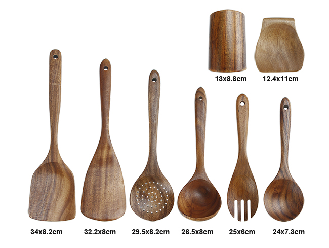 wooden cooking utensils set