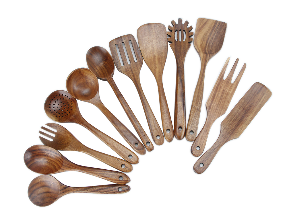 WB0209 teak wood cooking utensils