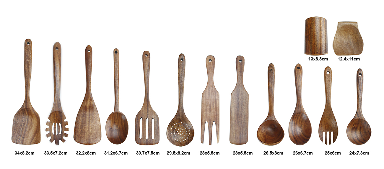 WB0209 teak wood cooking utensils