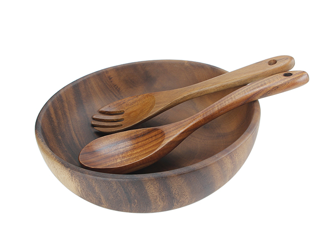 WB0214 Wooden Salad Bowl With Forks