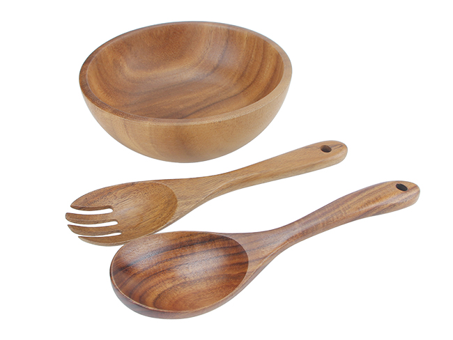 WB0214 Wooden Salad Bowl With Forks