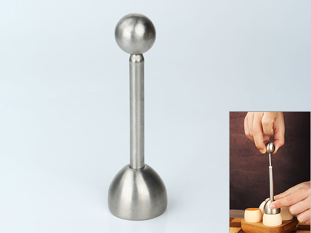 Egg Cracker Topper Set Soft Hard Boiled Eggs Separator Holder Remover Top Cutter Stainless Steel for Breakfast Kitchen Tool