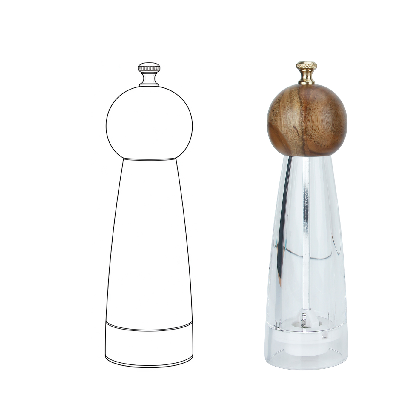 Acrylic Salt and Pepper Grinder Set