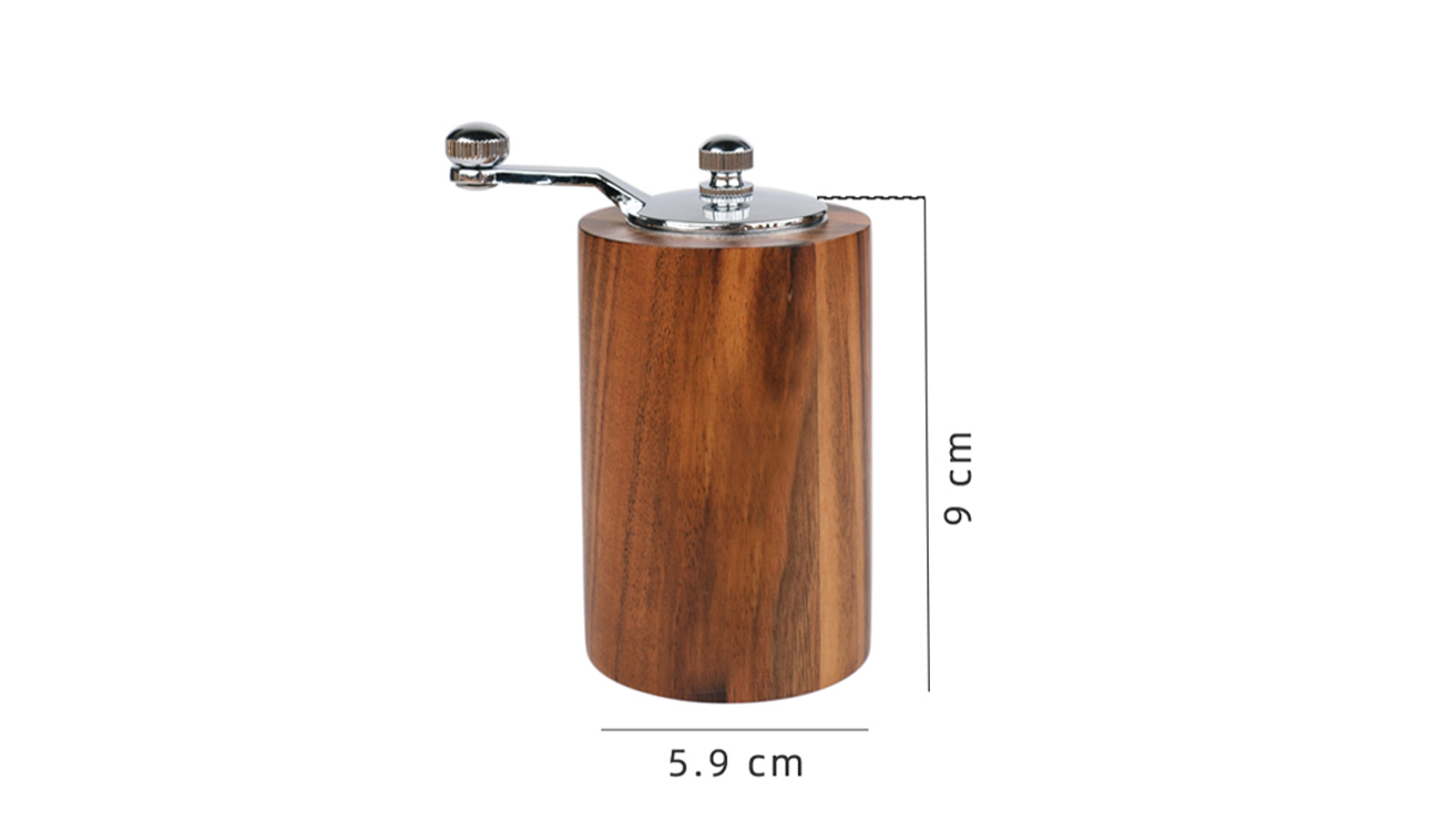 Cylindrical Acacia Wood Salt And Pepper Mill