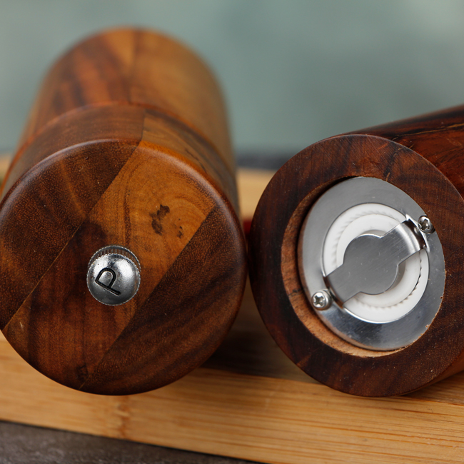 custom wood salt and pepper grinder mills