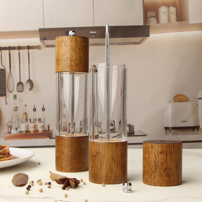 wood and acrylic pepper mill manufacturer