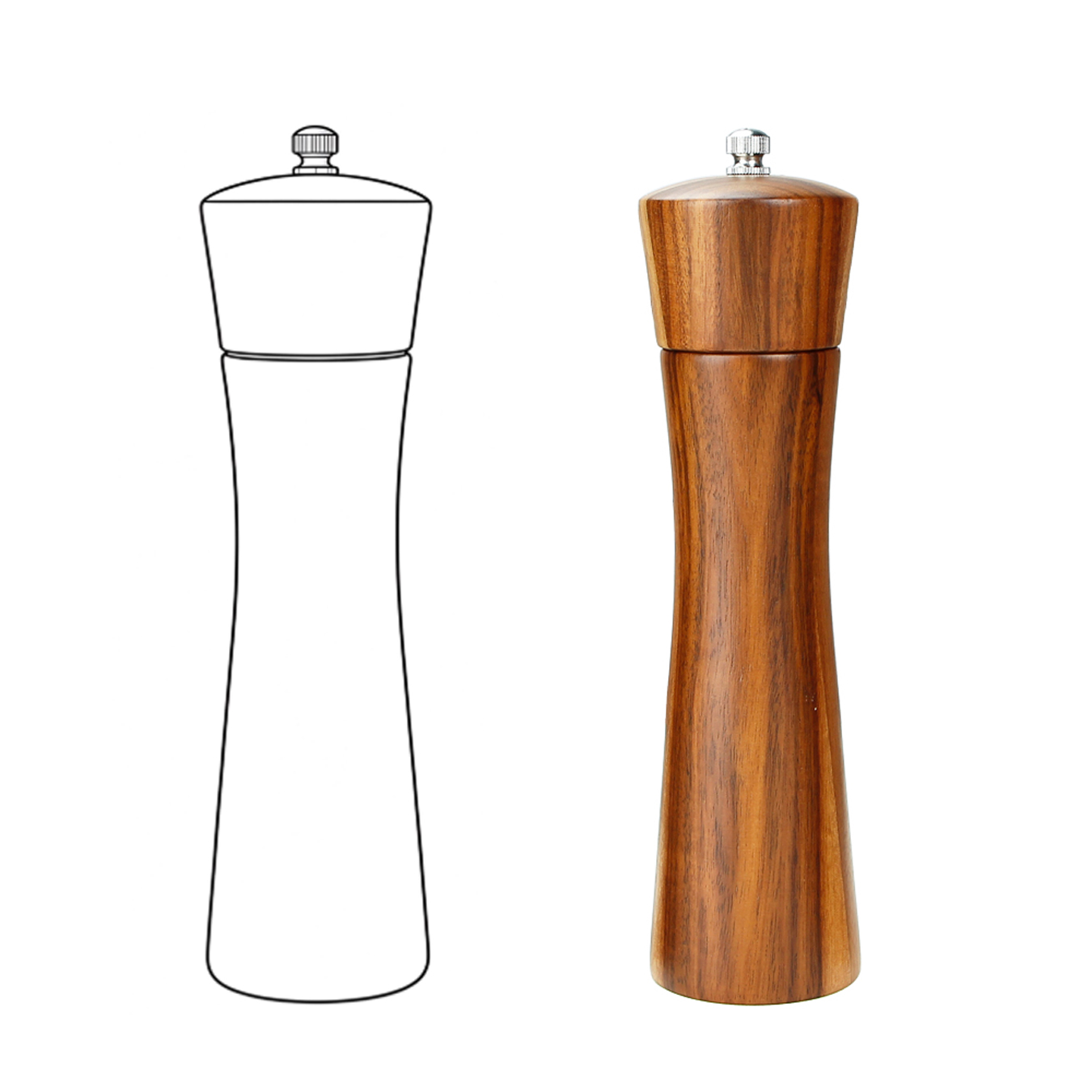 wooden salt and pepper mills manufacturer